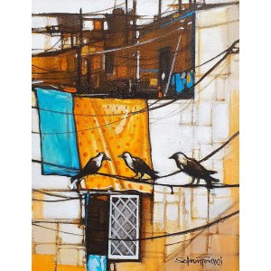 Salman Farooqi, 12 x 16 Inch, Acrylic on Canvas, Cityscape Painting, AC-SF-407